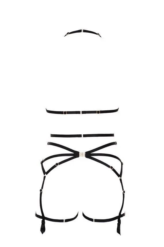 Черная подвязка Dragon Line-черная с 4 пряжками | Аксессуары для одежды