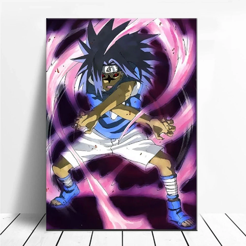 

Sasuke Uchiha Level Anime Canvas Painting Art Pictures Prints Home Decor Wall Poster Modular Modern Living Room Children Bedroom