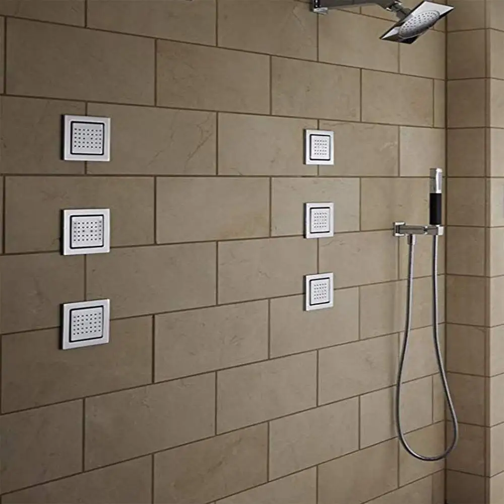 Роскошные Настенные латунные квадратные массажные насадки для душа спрей спа