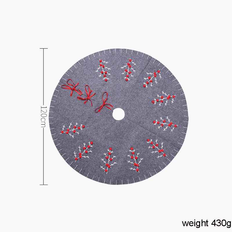 

120cm Creative Gray Non-woven Fabrics Christmas Tree Skirts Fur Carpet Merry Christmas Decoration For Home Christmas Tree Foot