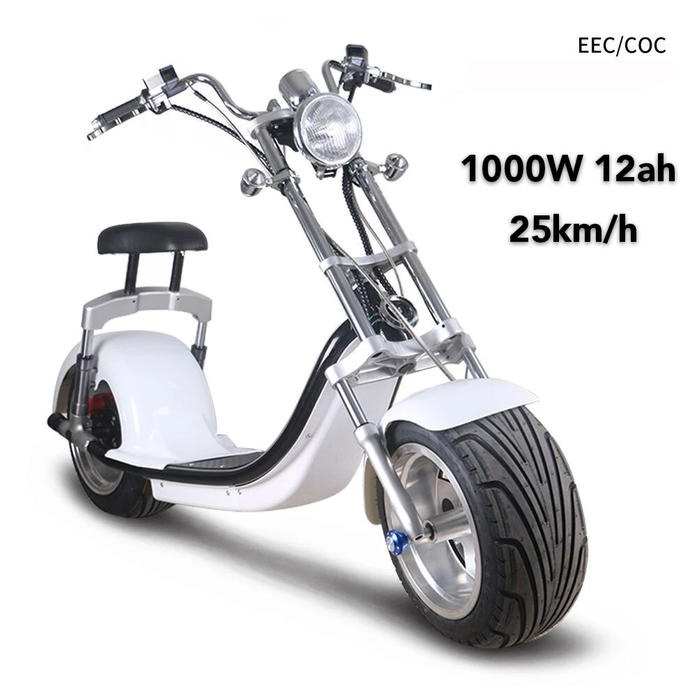 Европейский Сток sc14 COC EEC город Коко съемный аккумулятор скутер 800 Вт Citycoco электрический скутер велосипед - Цвет: white 1000W 12AH