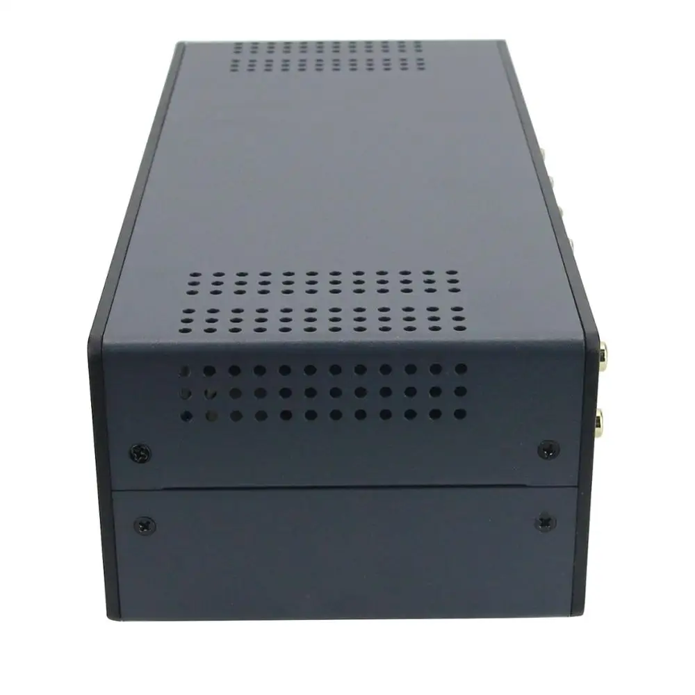 

TZT VU2-D/L LED Version/Bulb Version MIC+LINE Dual VU Meter Audio Splitter Box 4-Way Switcher Sound Level Indicator