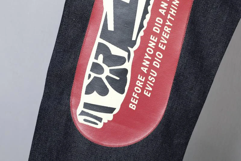 Новинка, Evisu, дышащие, высокое качество, модные, трендовые, мужские брюки, теплые джинсы, прямые, с принтом, для отдыха, хлопковые, мужские брюки, E6192