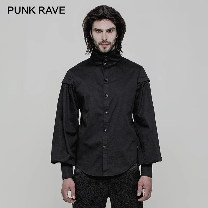 Панк рейв Готический Западный фестиваль фонарь длинный рукав Высокий воротник