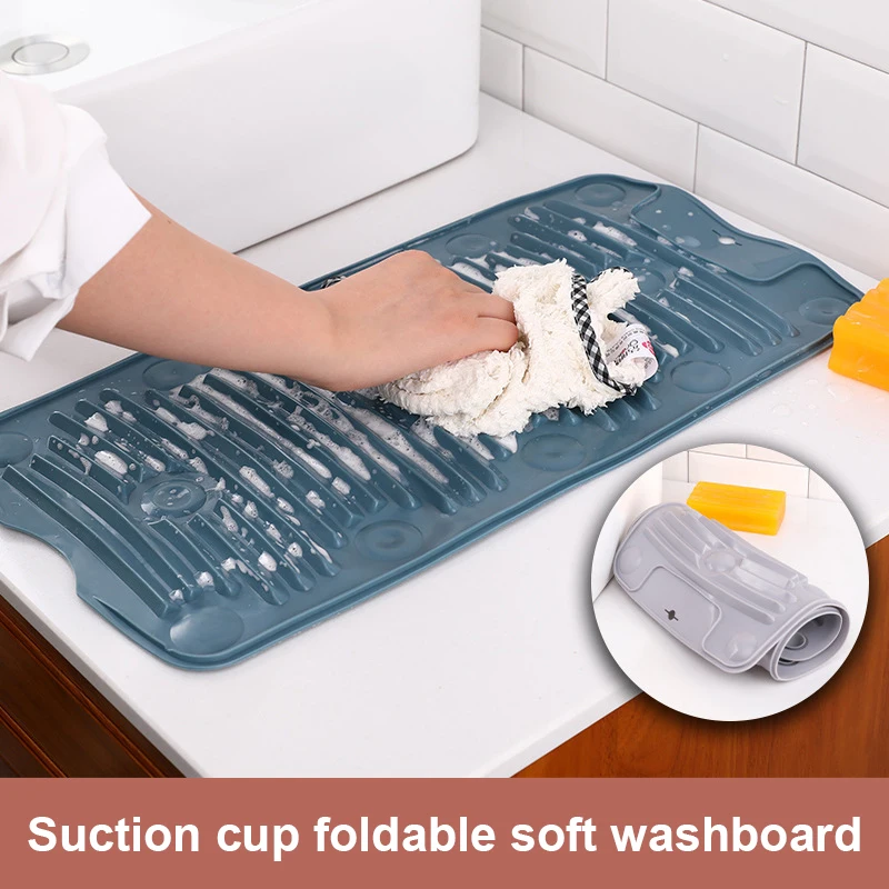 

Household Silicon Scrubboard Washing Board Multifunctional Folding Washing Board Laundry Socks Small Scrubboard Laundry Mat
