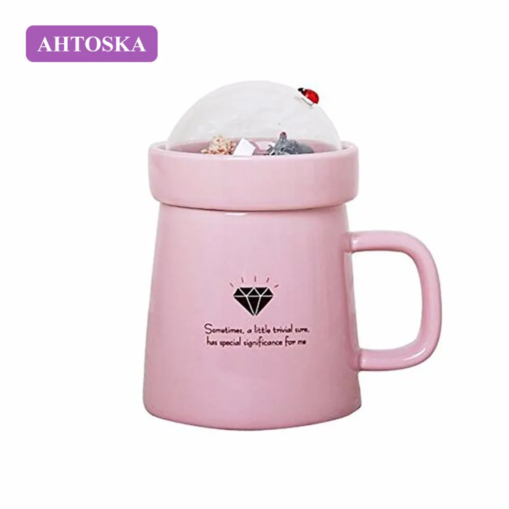 AHTOSKA 3D Кофе Кружка Микро Пейзаж Из Керамики Бутылка Для Воды С Крышкой И Ручкой