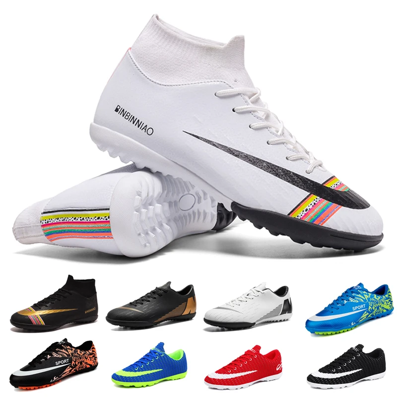 Football Soccer Boots Men Athletic Futsal Soccer Shoes High Top Soccer Cleats Training Football Sneakers Man Kids Cleats