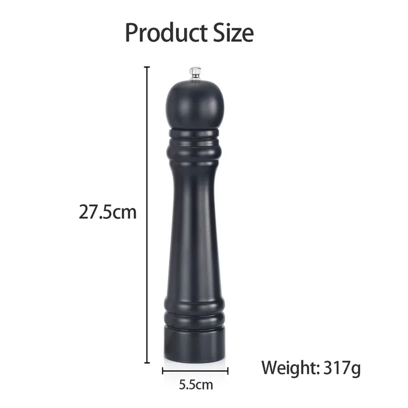 

Wood Salt Pepper Mill Shaker Spice Grinder Handheld Seasoning Mills Ceramic Grinder Kitchen BBQ Tools