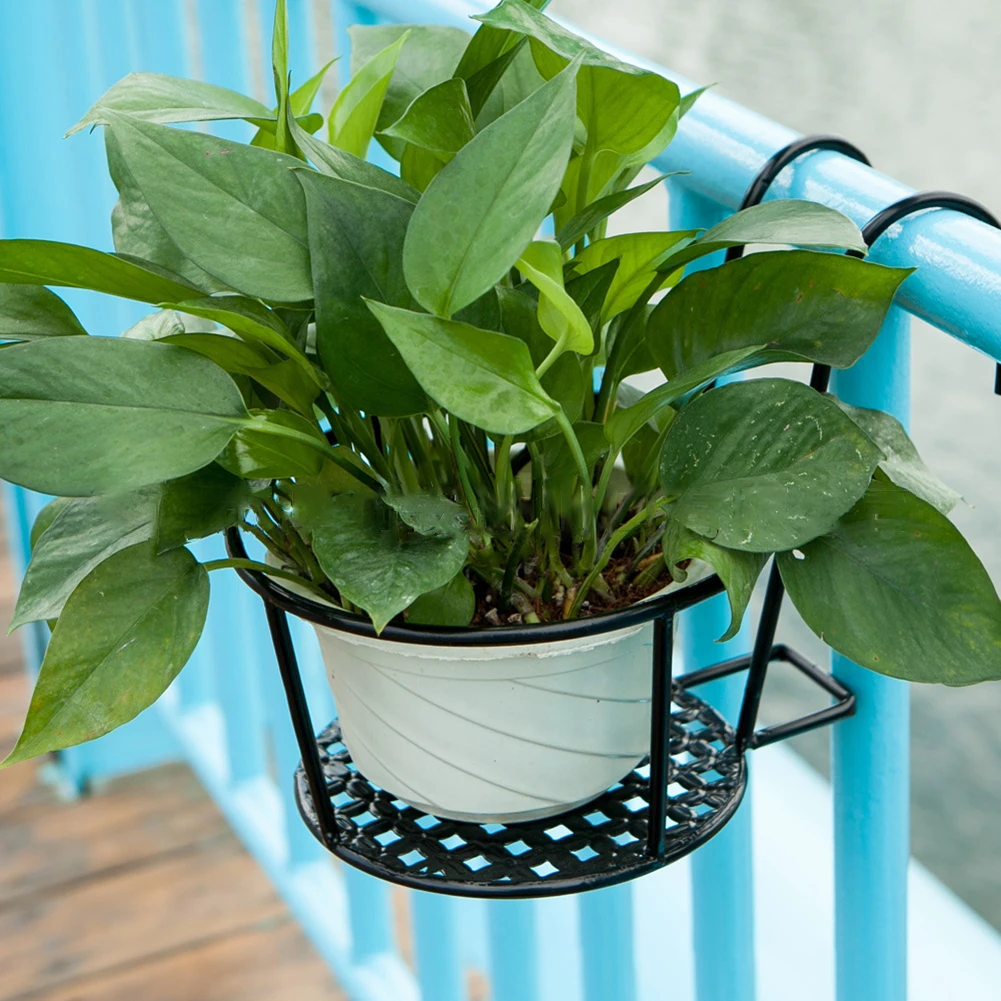 

Beautiful Balcony Hanging Basket Plant Rack Iron Pot Outdoor Garden View Iron Railing Ornament Humidifier