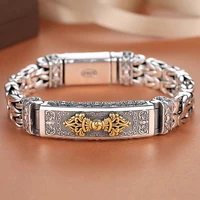 vintage tibetan silver diamond pestle peace pattern chain bracelet for men creative personality hipster mens bracelet jewelry