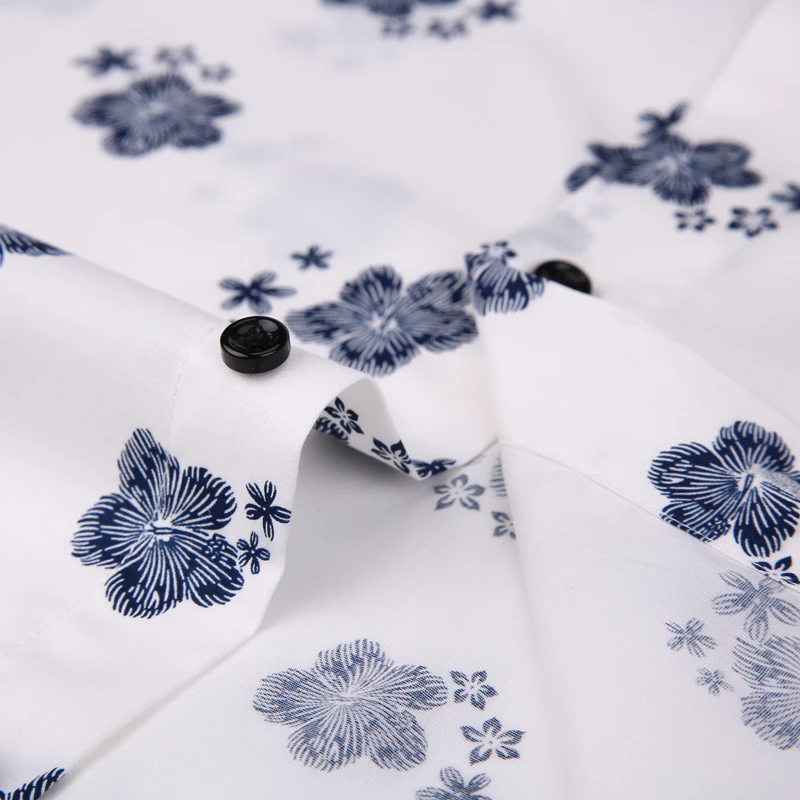 Мужская модная рубашка с длинными рукавами и цветочным принтом Удобная