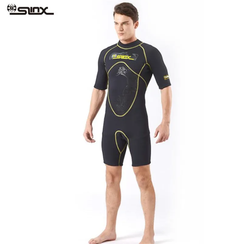 

SLINX 1103 3mm Neoprene Men Scuba Diving Suit Swimming Surfing Snorkeling Boating Waterskiing Short Sleeve Wetsuit Swimwear