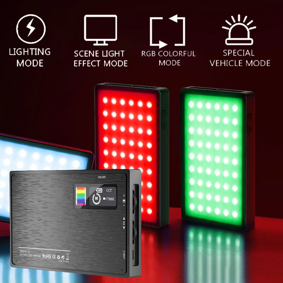 2500K 8500K двухцветный CRI 95 + RGB светодиодный светильник для камеры видео