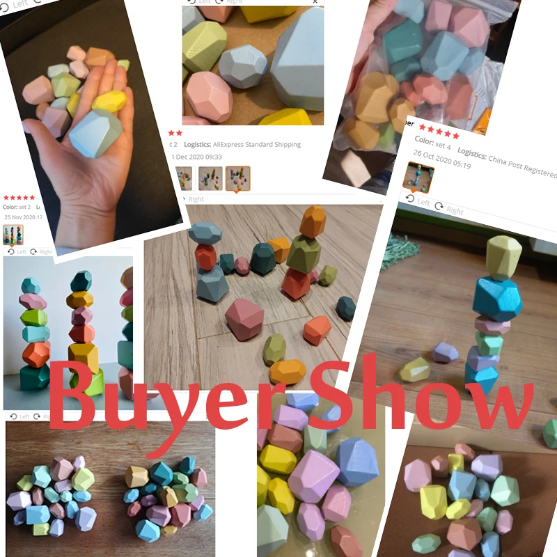 

Wooden Baby Toys For Children Rainbow Educational Building Block Colored Stone Stacking Game Creative Dropshipping Montessori