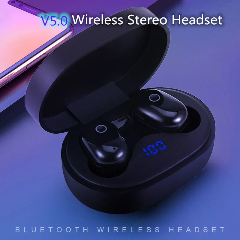 

Bluetooth-compatible 5.0 Earphones HD Stereo Wireless Headphone LED digital display with Mic Noise Cancelling Gaming Headset
