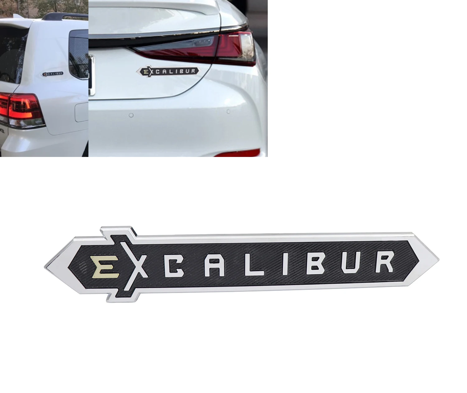 Хромированный черный EXCALIBUR для Land Cruiser 200 значок-эмблема бокового багажника |