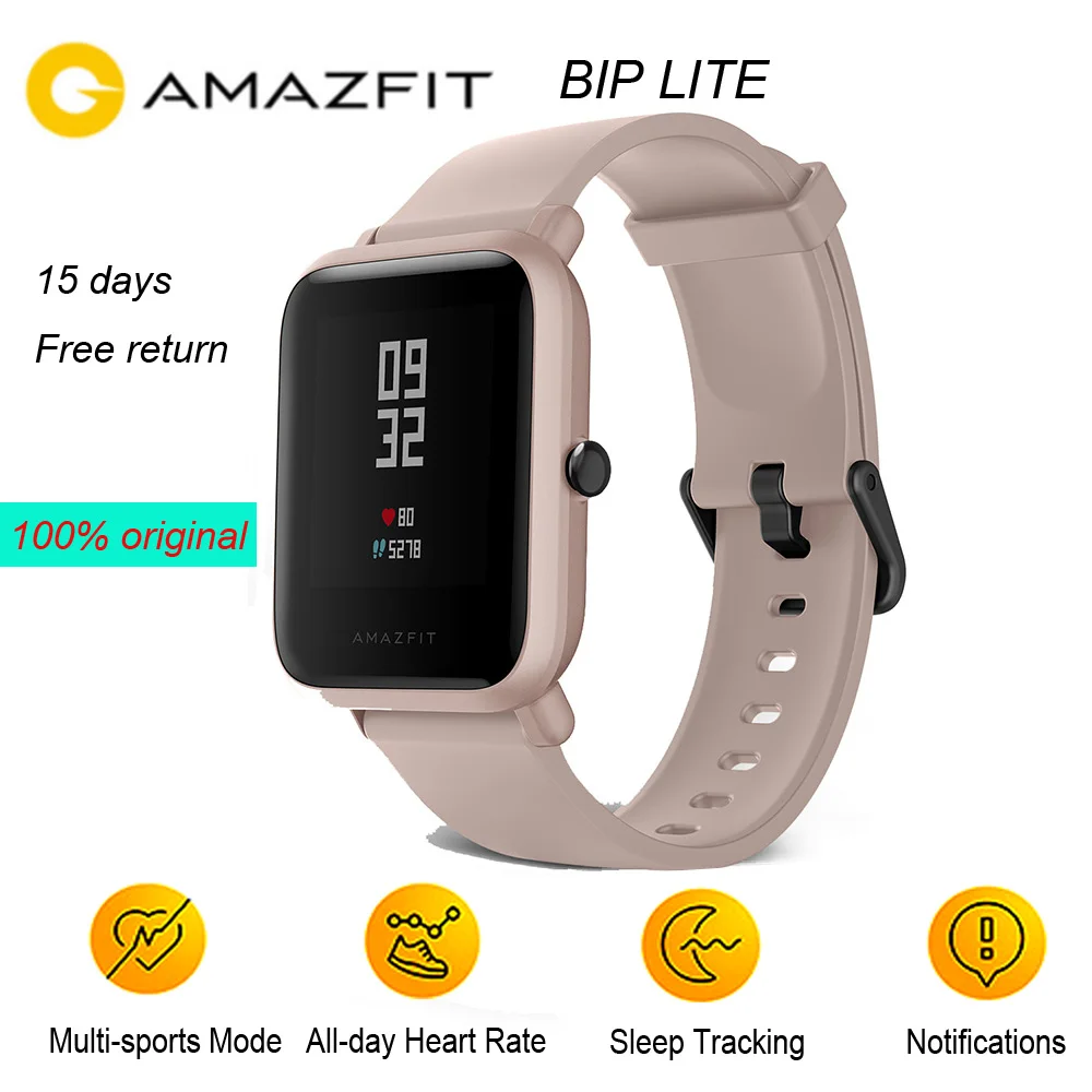 Умные часы Amazfit Bip Huami Lite глобальная версия умные с пульсометром 45 дней в режиме