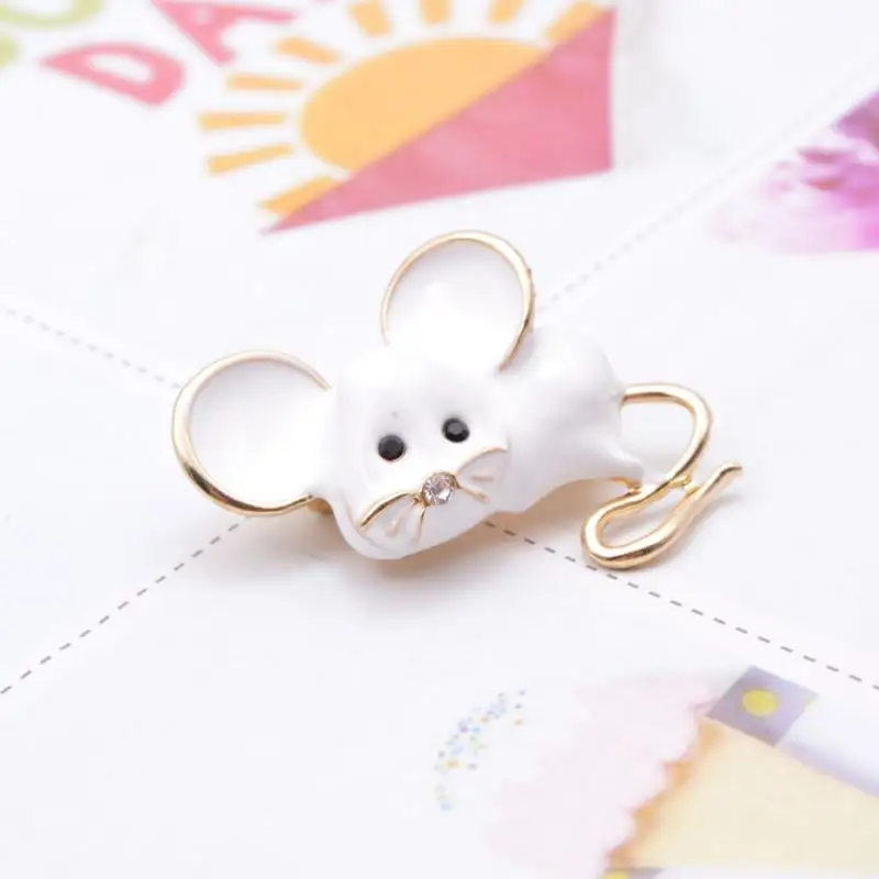 Маленькая брошь в виде мыши 2020 китайский год модные ювелирные изделия коробка