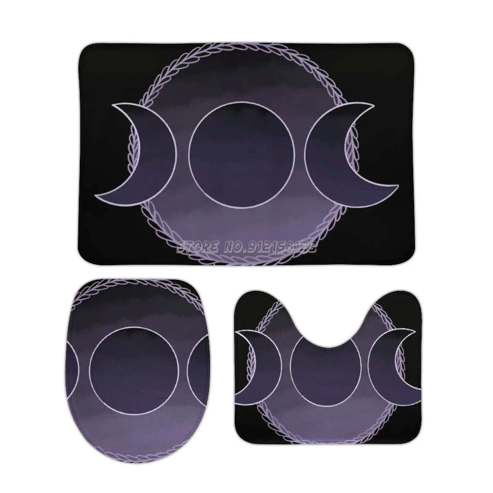 Тройной богиня фиолетового цвета 3 шт. Набор ковриков для ванной Коралловое