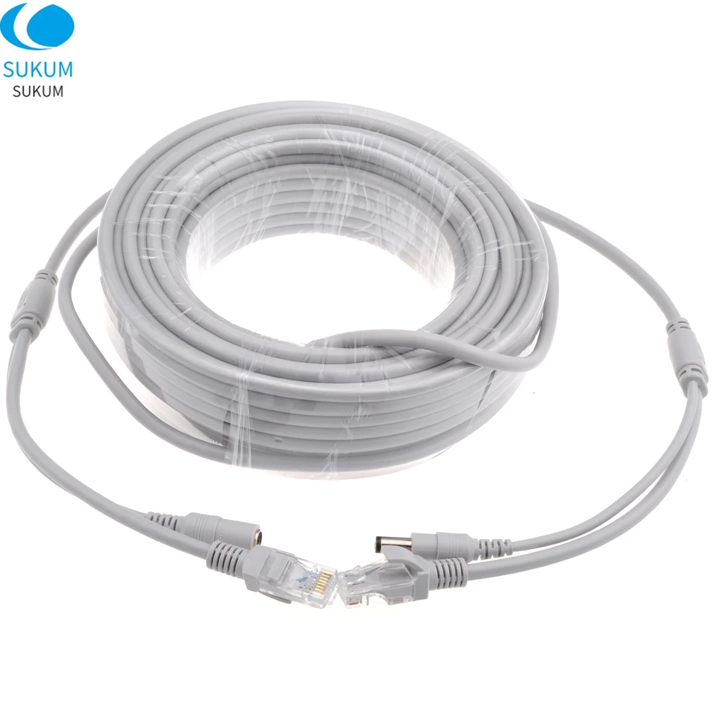 

RJ45 Ethernet Extension Cable CAT5/CAT-5e With DC Power LAN Network Cord Cable 10M/20M/30M For IP Camera NVR CCTV System