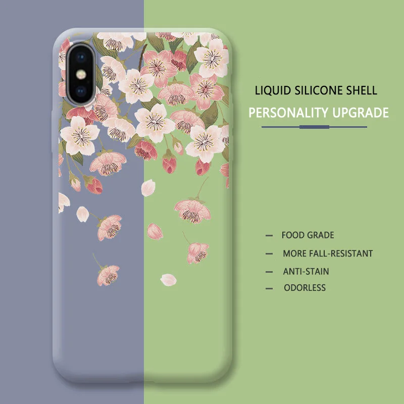 

IPhone 11 X 8 7 6 The New Mobile Phone Case Liquid Silicone Flower Star Precise Hole Fashion