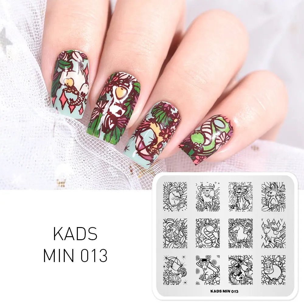 MIN 013 KADS, Новое поступление, 26 вариантов дизайна, 1 шт., мин серия, штамп, тарелка, цветочный лист, животные и полосы, изображение, сделай сам, украшение, художественная тарелка - Цвет: MIN 013