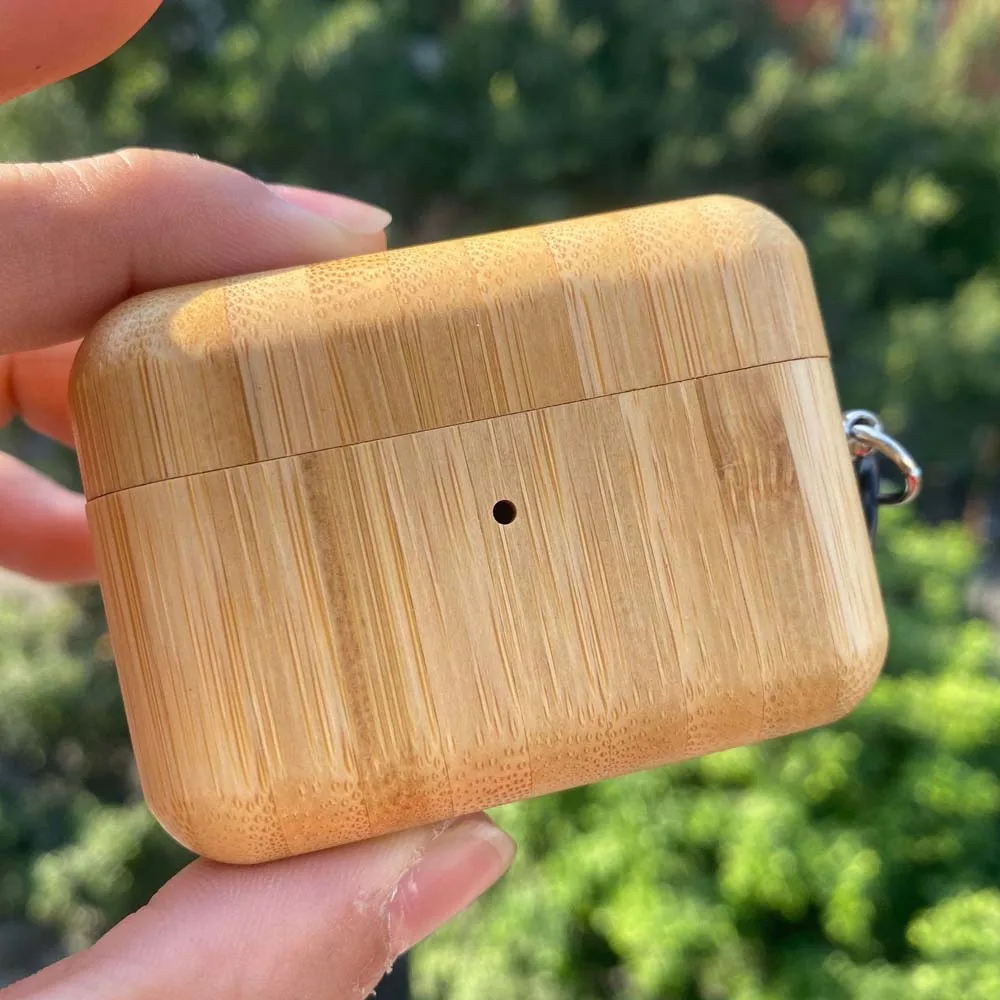 Для AirPods Pro, Жесткий Чехол, защитный твердый деревянный чехол, противоударный чехол для Airpods 3, чехол для зарядки наушников - Цвет: Bamboo
