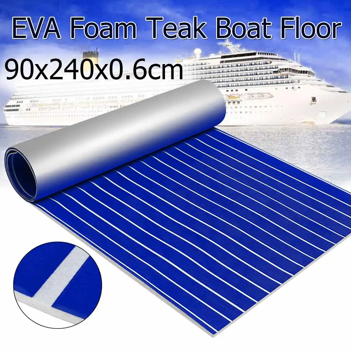 

90x240x0.6cm Self-Adhesive EVA Foam Boat Marine Universal Imitated Teak Yacht Rv Boat Flooring Anti Skid Pad Decking Accessories