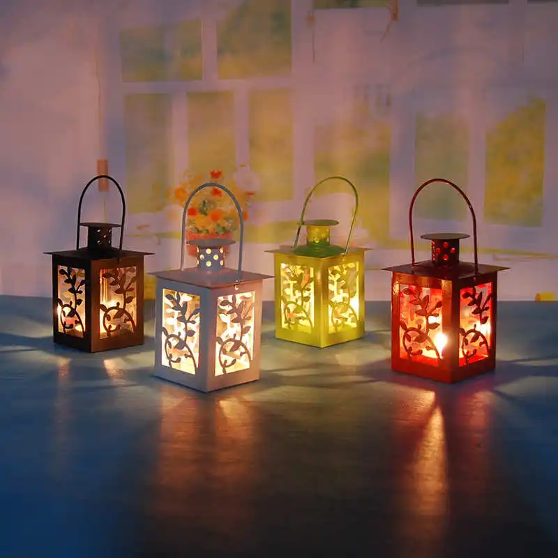 

Garden iron glass candlestick wind lamp Exquisite decorative lamp