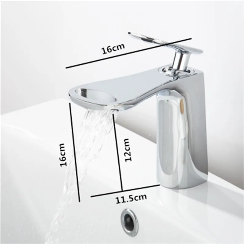 

New Arrival Basin Faucet Luxury High Quality Brass Chrome Electroplated Cold and Hot Bathroom Sink Faucet Waterfall Mixer Taps