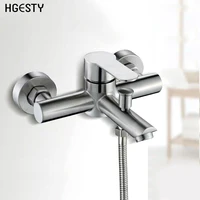 bathroom shower faucets stainless steel triple bathtub faucet mixers hot cold mixer valve nozzle tap wall mounted home accessory