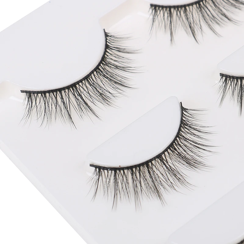 3 пары натуральных накладных ресниц толстый макияж настоящие 3D норковые ресницы