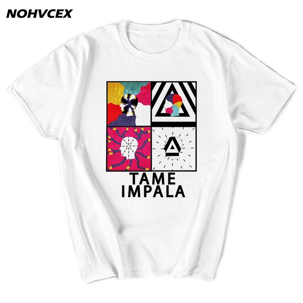 Tame Impala печать логотипа футболки мужской короткий рукав Футболка с круглым