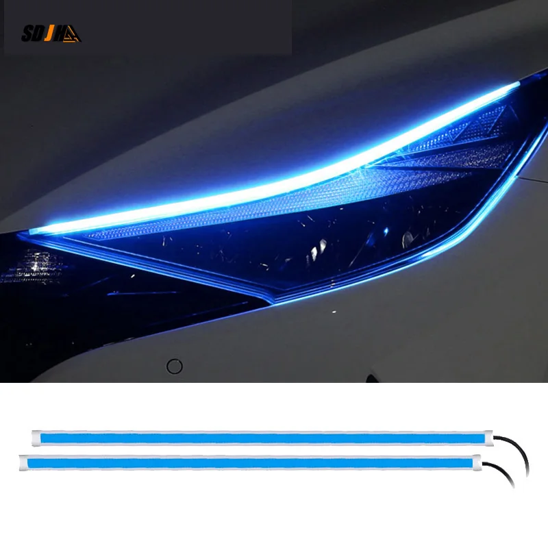 

2 Pcs Car Daytime Running Lamp Strip Led Light Guide Strip Signal Lights Drl Turn Signals External Car Light Decoration Strip