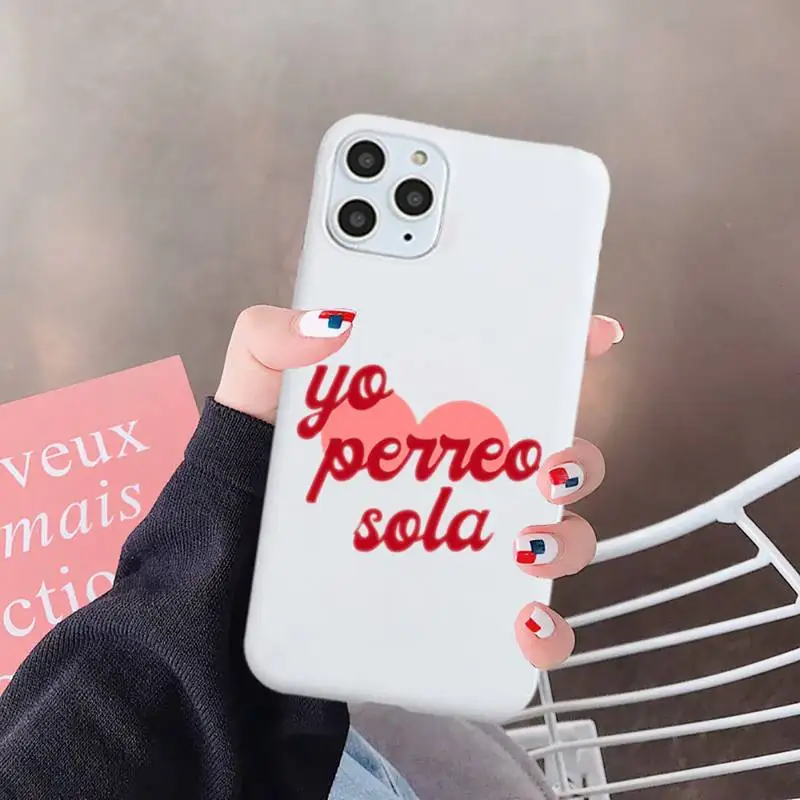

Yo Perreo Sola Bad Bunny Maluma Phone Case White Candy Color for iPhone 6 7 8 11 12 s mini pro X XS XR MAX Plus
