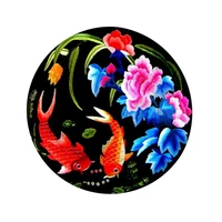 diy 100 silk suzhou embroidery sets printed patterns needlework kits flowerfish needle arts crafts sewing decro