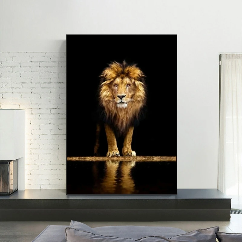 

Wild Lion Canvas Posters And Prints African Animals Paintings On The Wall Art Pictures For Home Living Room Wall Decor Unframed