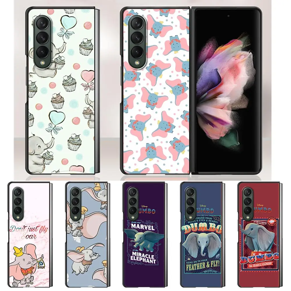 

Case For Samsung Galaxy Z Fold3 5G Case Black Hard Coque Disney Dumbo