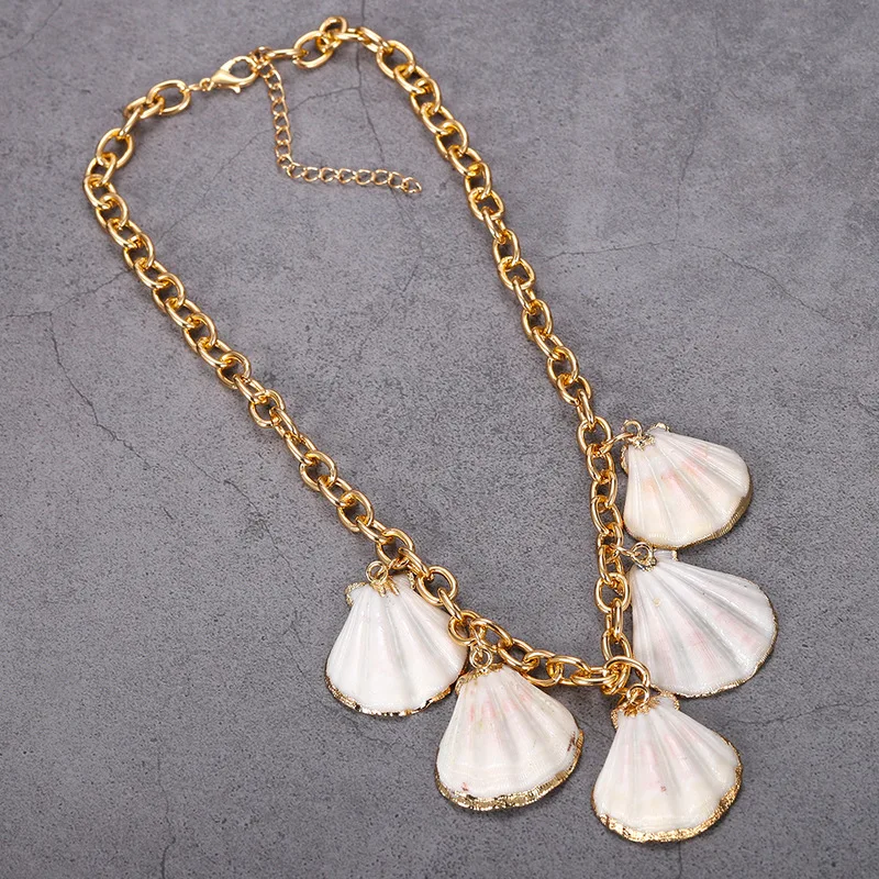 Модное роскошное ожерелье с подвеской в виде ракушек для женщин летнее стиле