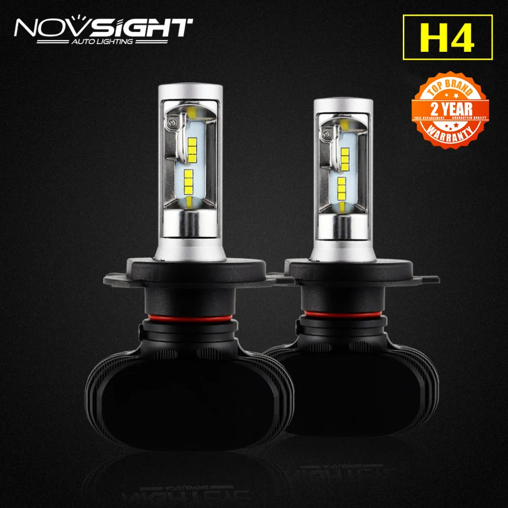 

NOVSIGHT H4/9003/HB2 50W/set 25W 8000LM White 6500K CSP LED Fog Lamp Bulb Auto Car Headlight Conversion H4 hi/lo Beam D45