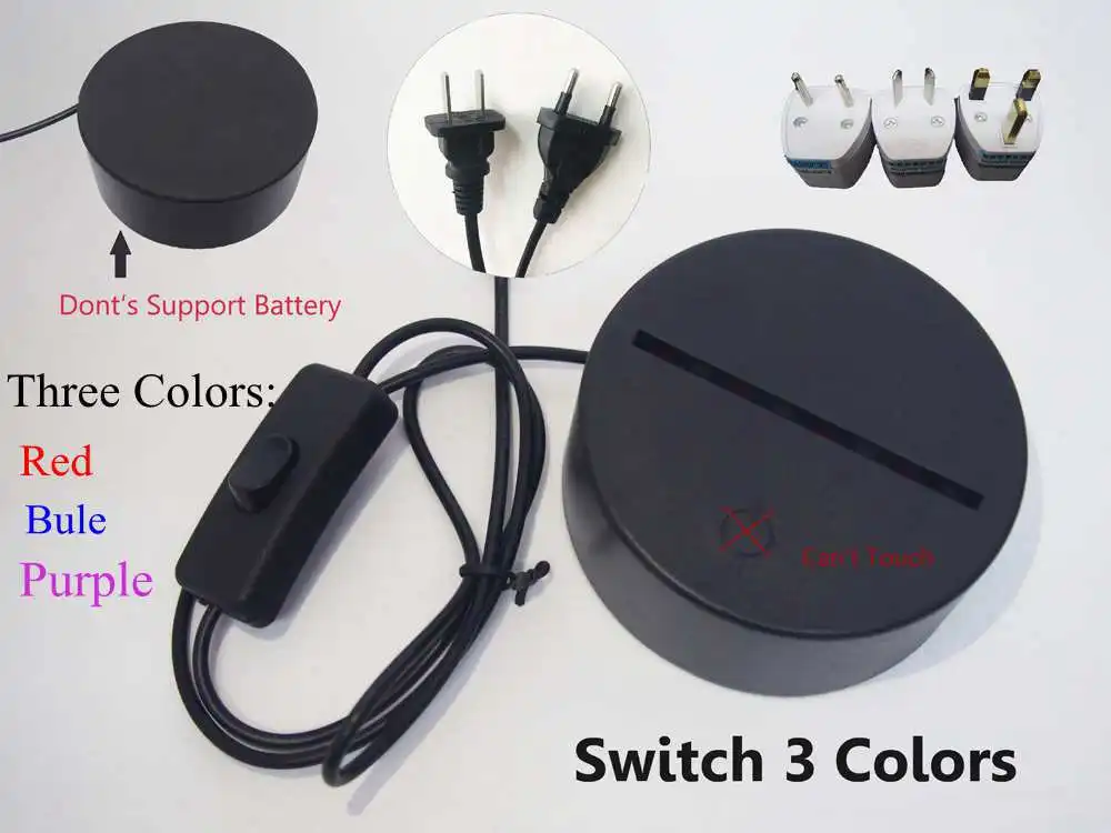 Switch 3 colors 3D классная Настольная лампа с логотипом Бэтмена, RGB, 7 цветов, USB светодиодный Ночной светильник, прикроватная лампа супергероя Marvel, подарки для детей, подарок на день рождения - Испускаемый цвет: Switch 3 colors