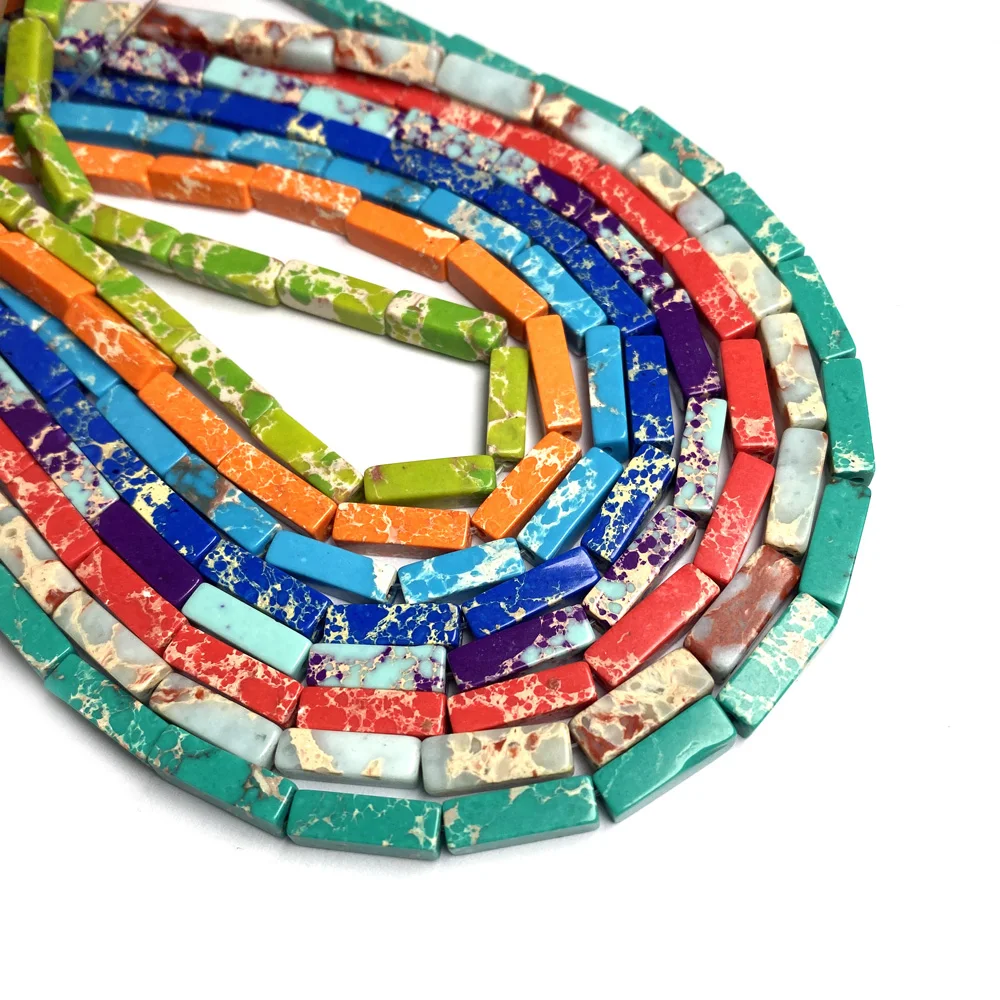 

Natural Stone Rectangular Scattered bead agates crystal string Beads for Jewelry Making DIY Necklace Bracelet Accessories 4x13mm
