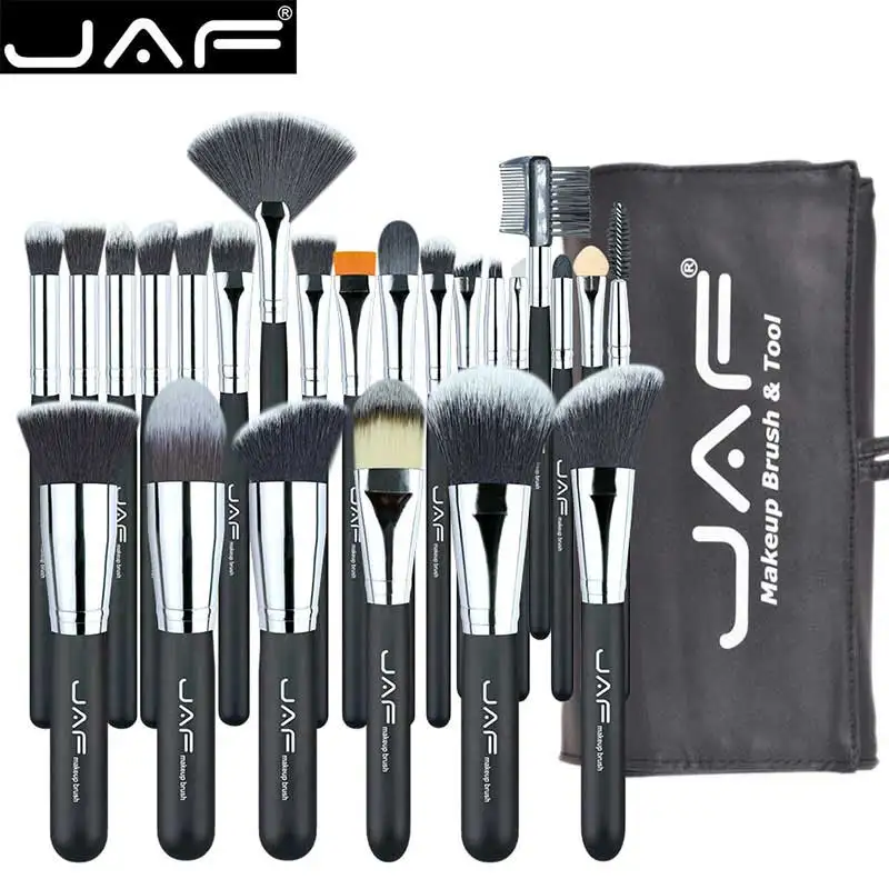 JAF 24pcs Professional Makeup Brushes Set High Quality Make Up Tool Full Function Studio Synthetic Cosmetic Kit |