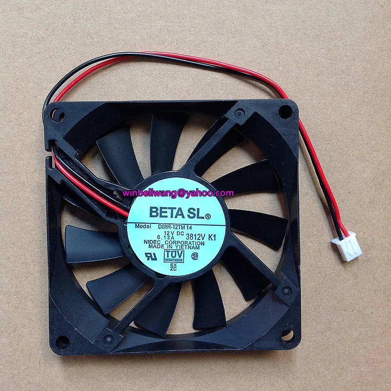Новый и оригинальный D08R 12TM14 80 × 15 мм 8 см вентилятор 12 В 0.13A 2 провода ~|fan pull|fan handmadefan