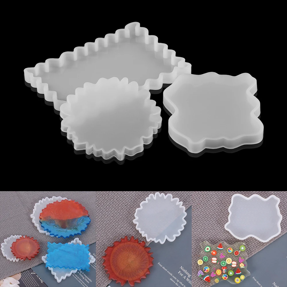 Силиконовая кристальная эпоксидная смола, форма, неправильная волна Coaster мат литье формы для DIY ручной работы ремесла украшение стола инстр...