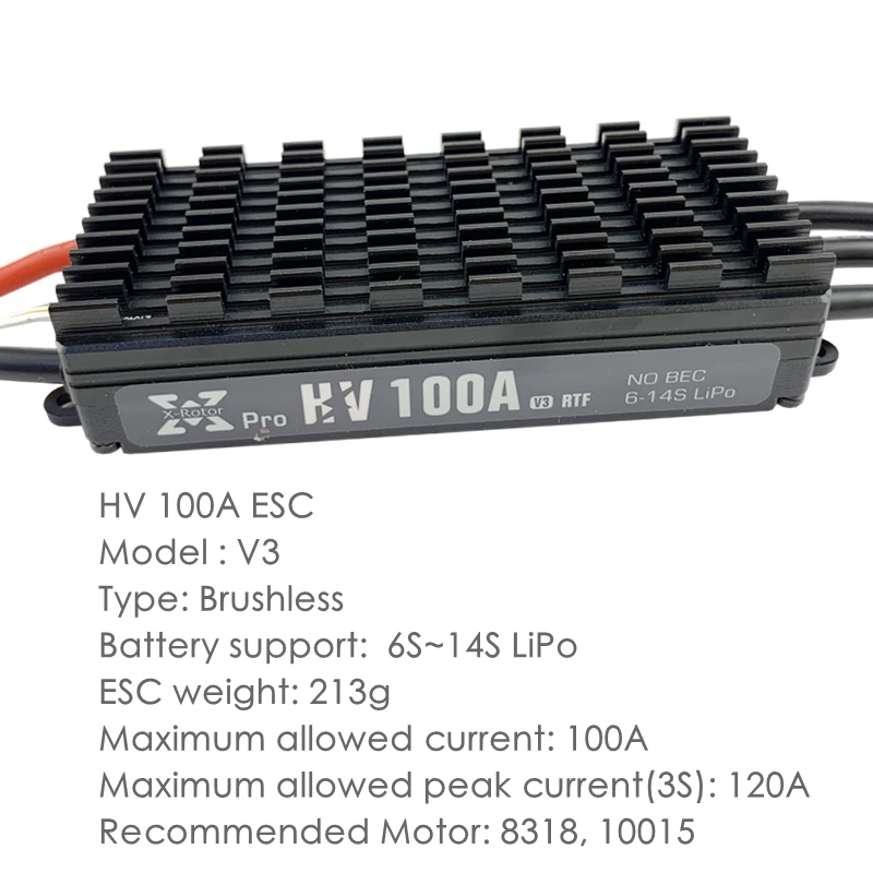 12S100A ESC 6S 14S HOBBYWING XRotor PRO 100A HV BLDC V3 для двигателя 8318 10015 30 32 дюйма Мультикоптер с