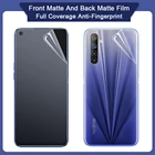 2 в 1 матовая Гидрогелевая пленка для realme 6 7 8 pro gt neo 2 c21 q3 защита для экрана задняя пленка не закаленное стекло