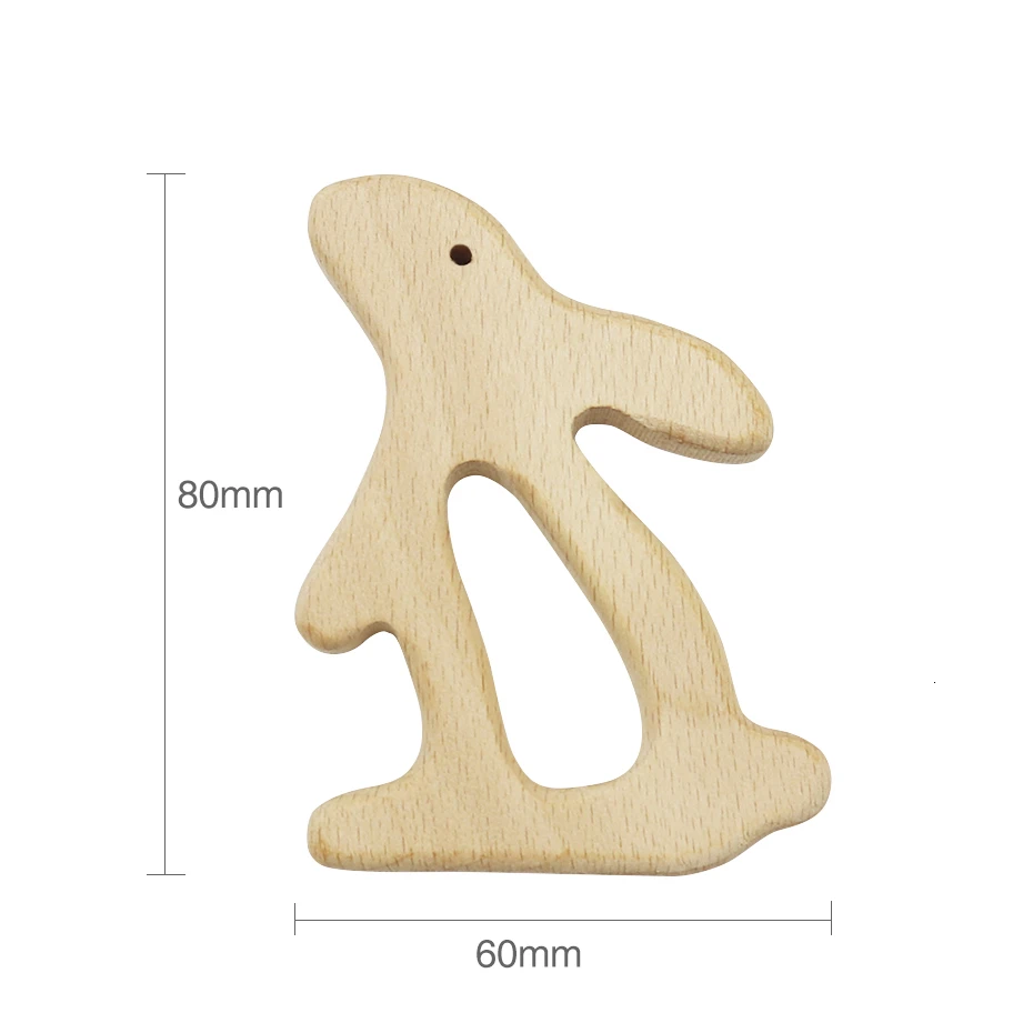 10pc 34 Rabbit-B 10 шт. деревянный Прорезыватель в виде животных, слона, кролика, жирафа, Натуральный Бук, игрушки, детские Прорезыватели, кольцо для новорожденных, подарки, аксессуары - Цвет: 10pc 34 Rabbit-B