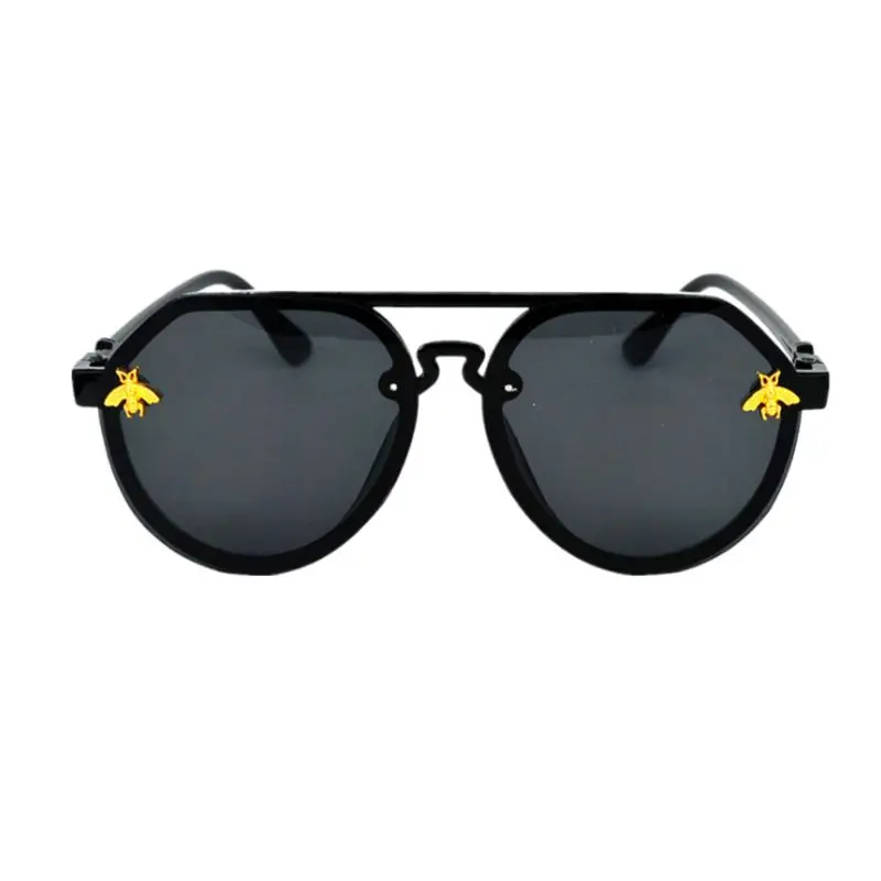 2020 женские солнцезащитные очки милые круглые с маленькой Пчелкой UV400 пластиковые