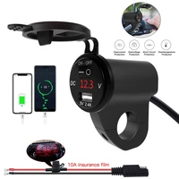 2 4a waterproof motorcycle usb charger socket power outlet digital display voltage motorcycle charger with power off switch